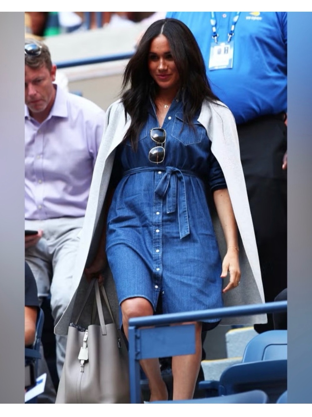 J. Crew 100% Blue Denim Shirt dress Seen on Meghan Markle